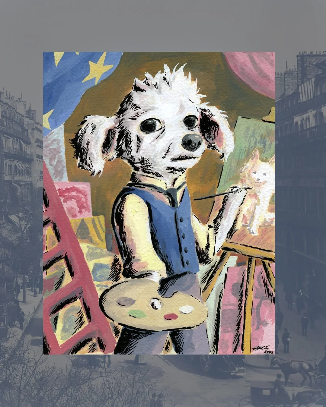 A customer recently asked for an illustration of a dog dressed up like Henri de Toulouse-Lautrec. Just as fun as looking at his paintings: looking at photos of him! Try it out sometime!
