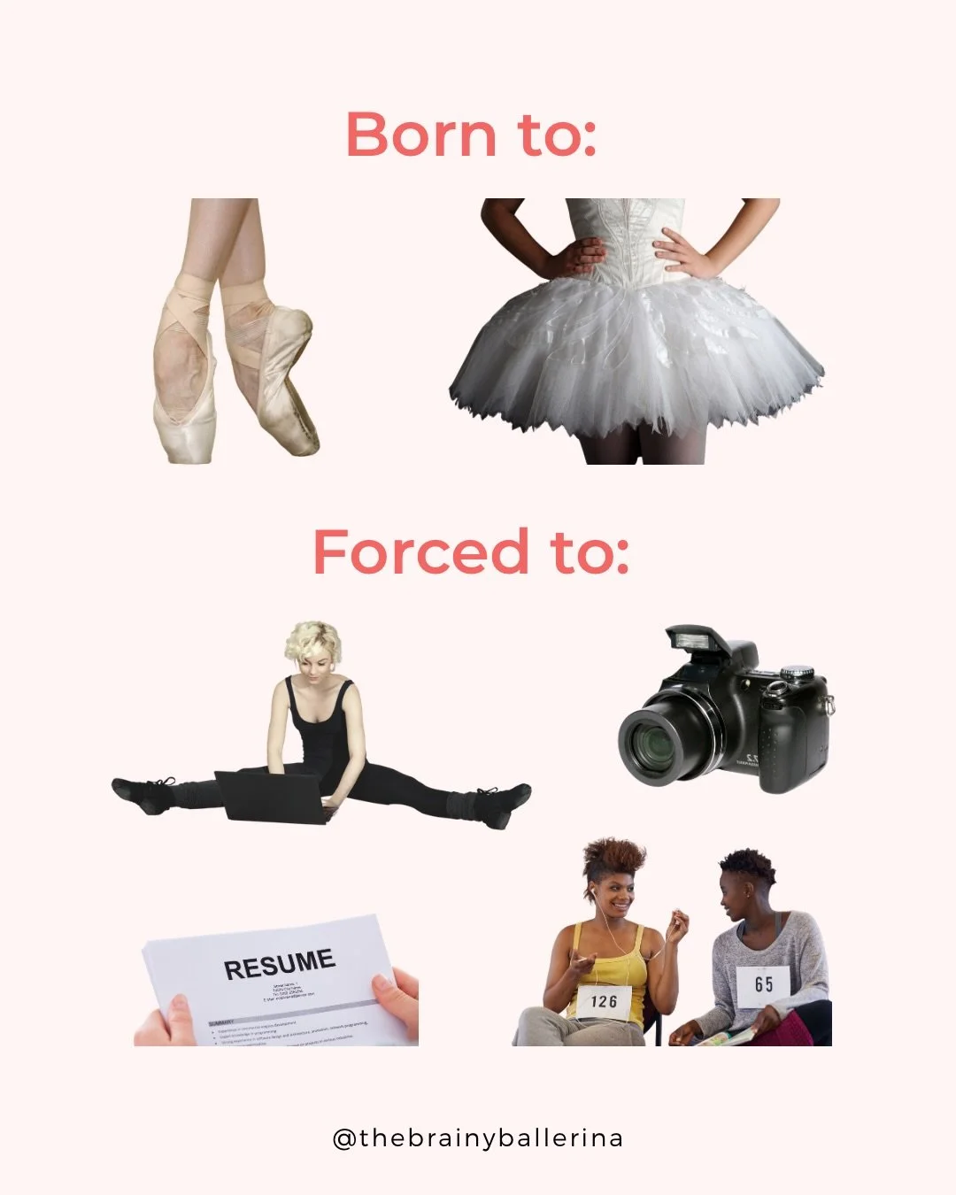 All she wants to do is dance 🩰

But also - get a job 🤷🏼&zwj;♀️

Get off your computer and back into the studio faster with THE ULTIMATE AUDITION GUIDE

This is your one-stop shop for EVERYTHING you need to tackle professional company auditions wit