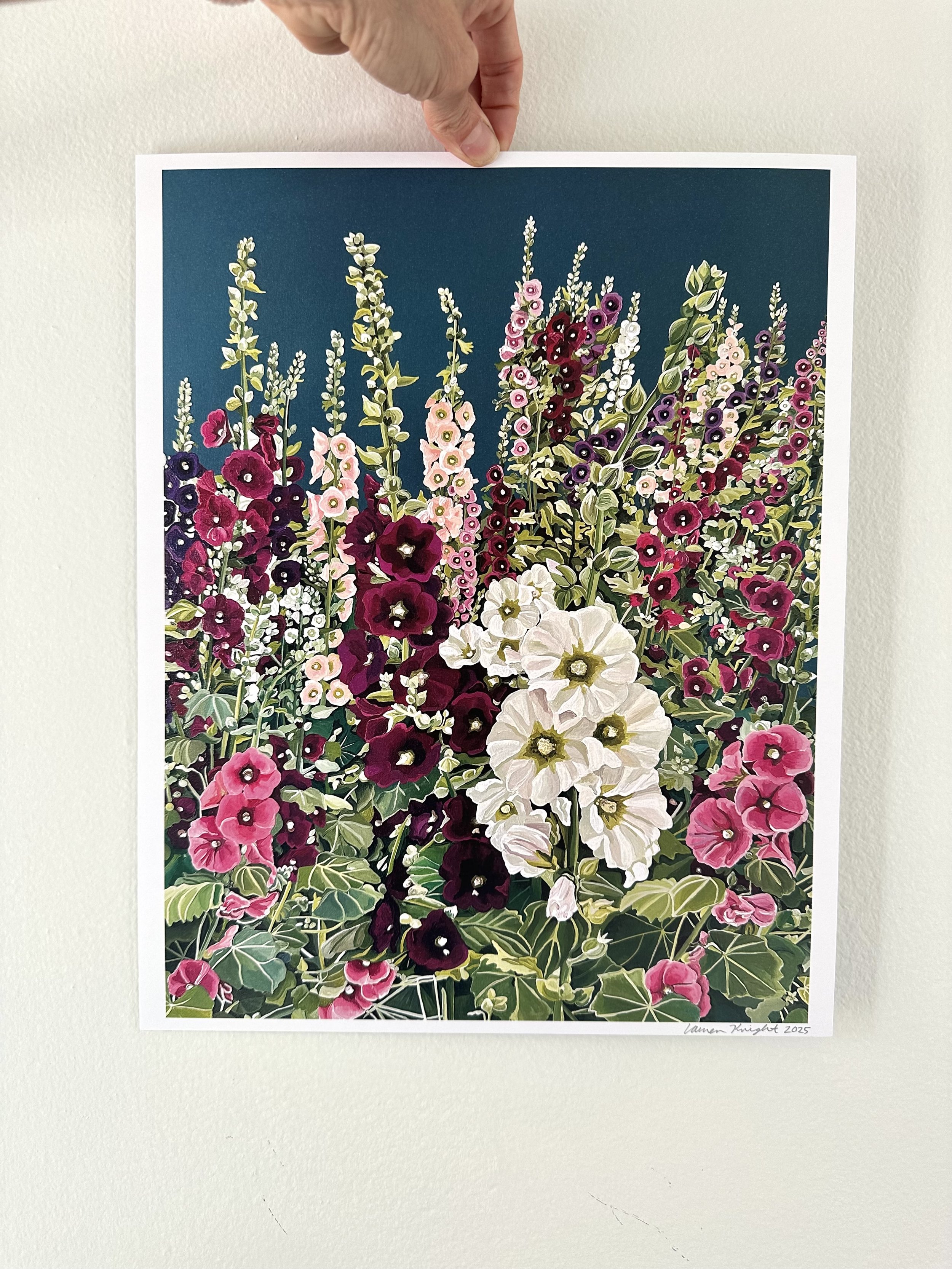 Hollyhocks Fine Art Print