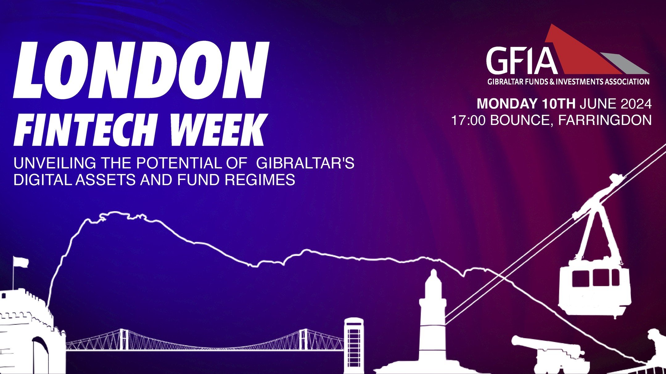 If you're in London for #londonfintechweek and are interested to know more about Gibraltar as a location for funds, come along to @bouncepingpong Farringdon on Monday June 10th to hear from, and meet, the Gibraltar Funds &amp; Investments Association