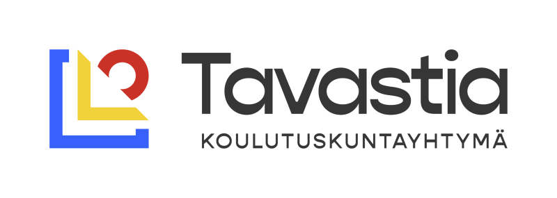 Tavastia Koulutuskuntayhtymä -logo, jossa värit sininen, keltainen, punainen ja musta.
