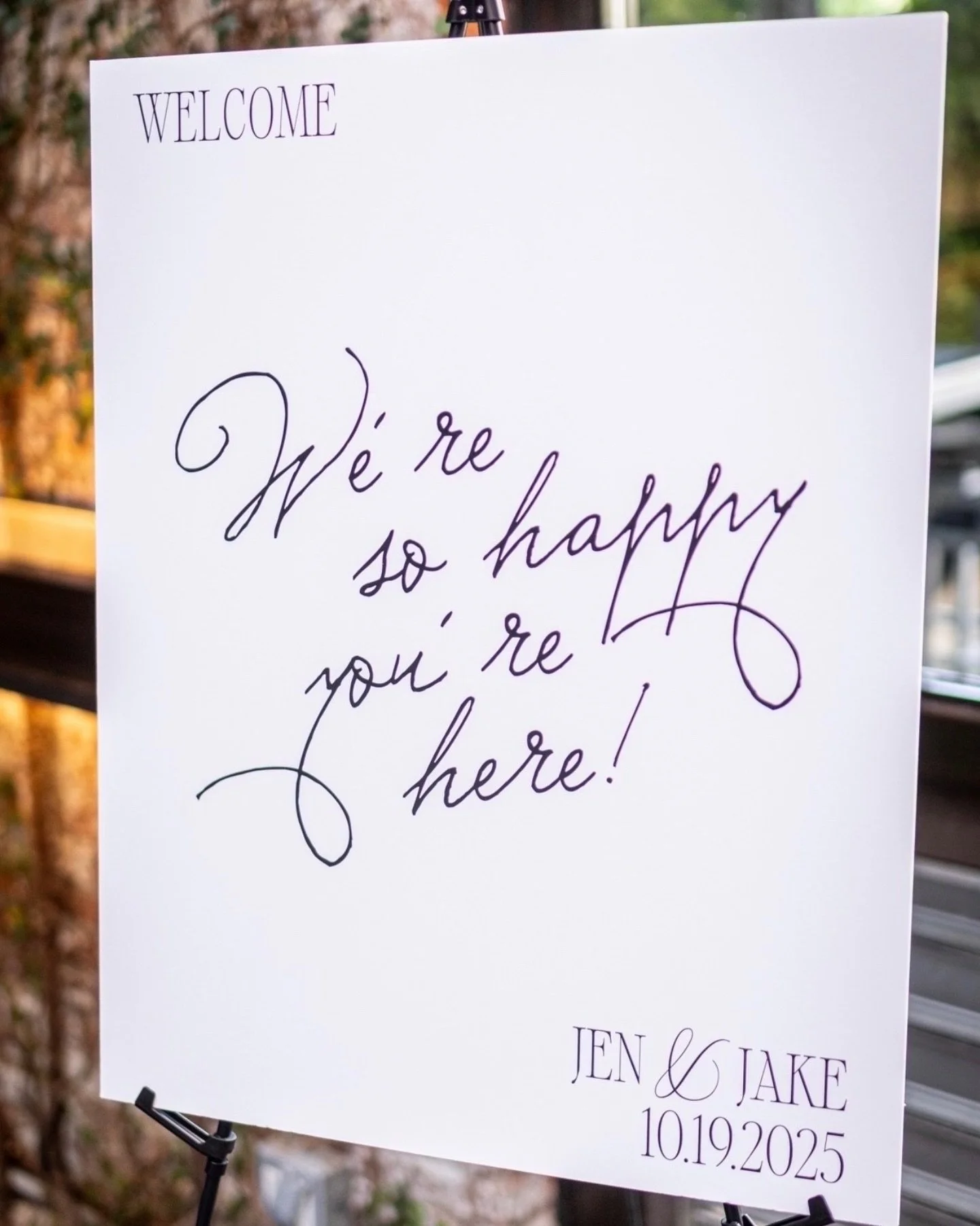 jen &amp; jake&rsquo;s cutie welcome sign