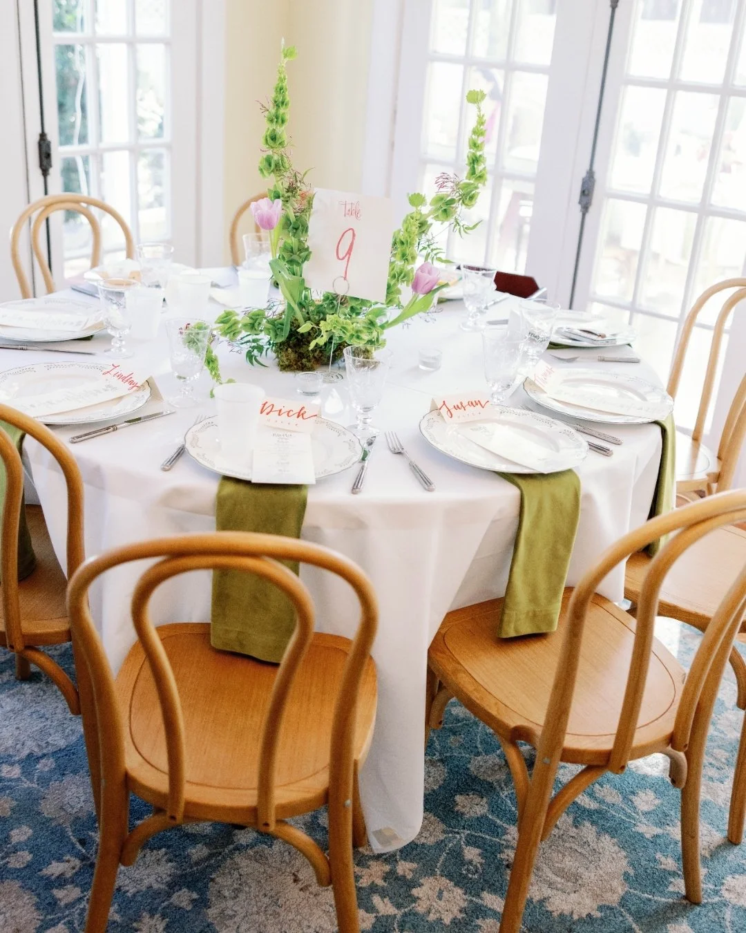table numbers, place cards, and menus for rachel &amp; philip