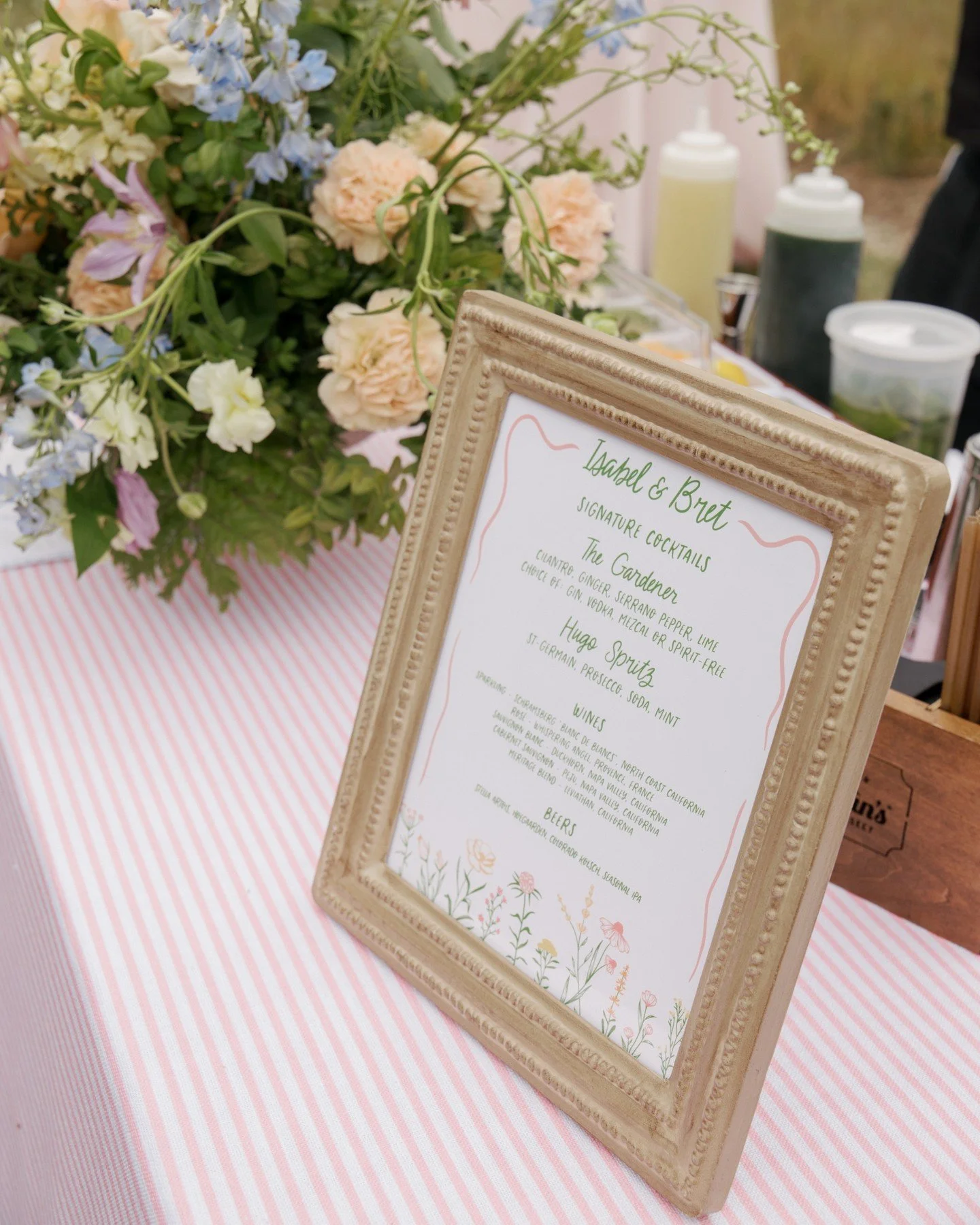 more wedding whimsy!!! 

wildflower bar menus for isabel &amp; bret
