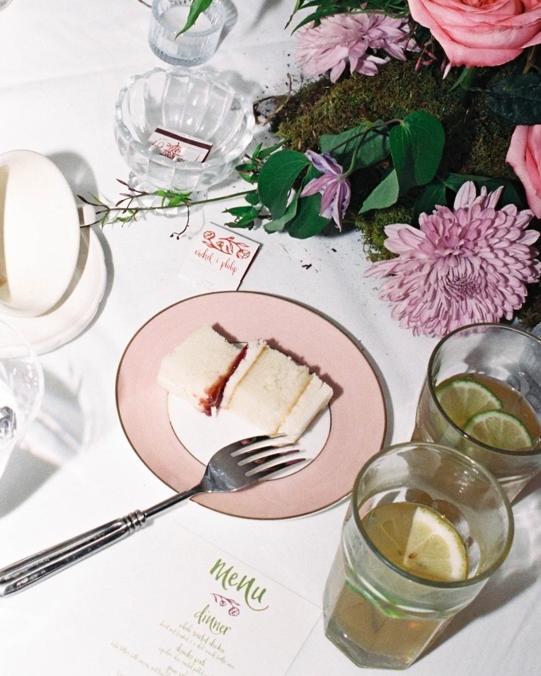 menus + matchbooks to complete the party