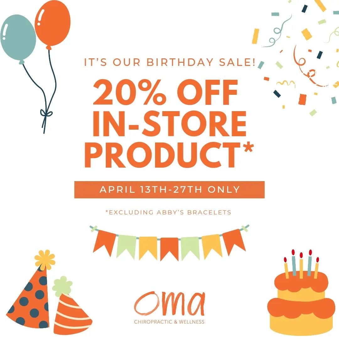 To continue our birthday month celebration, all in-store products* are 20% off from now until April 27th!

Now is the perfect time to refill on your wellness favs, self-care must-haves, and maybe pick up future gifts for your loved ones. Happy Shoppi