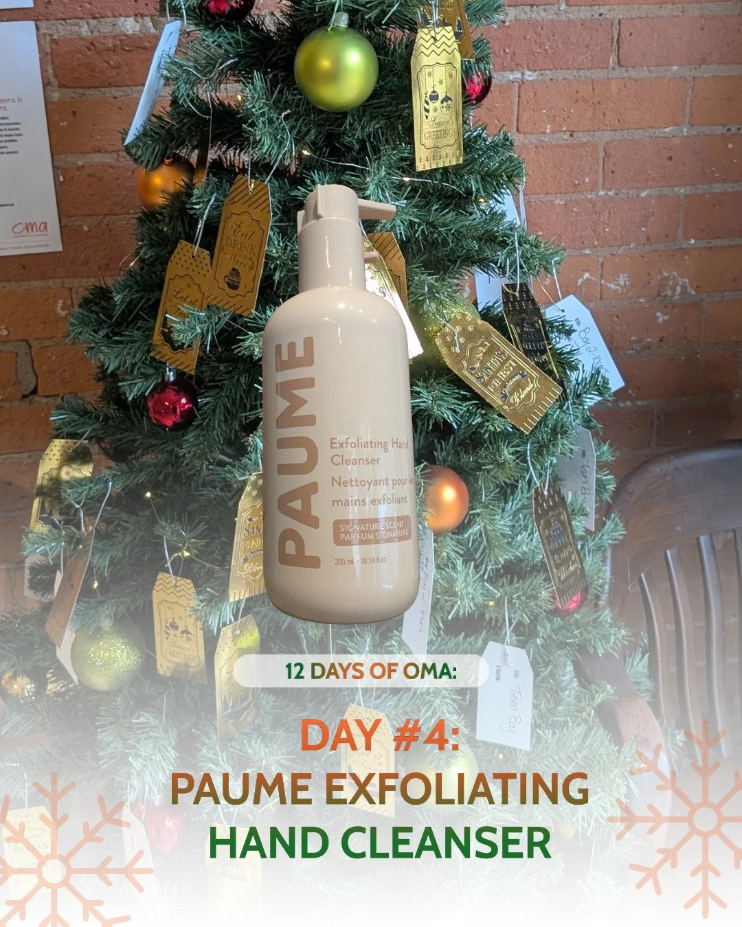 🎄 12 days of OMA 🎄

Day #4 - @mypaume Exfoliating Hand Cleanser

Hands work hard around here &mdash; adjusting, treating, supporting, healing. So we&rsquo;re picky about what goes on them 👋

Paume Exfoliating Hand Cleanser is a clinic favourite be