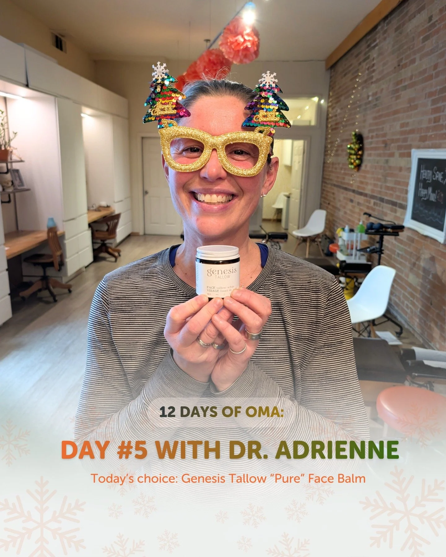 ✨ Day 5 of the 12 Days of Oma ✨

Today&rsquo;s feature is Dr. Adrienne&rsquo;s favourite pick from the Oma Shop!

Her choice: Genesis Tallow &ldquo;Pure&rdquo; Face Balm ✨

Dr. Adrienne loves this product for its simple ingredient list and how nouris