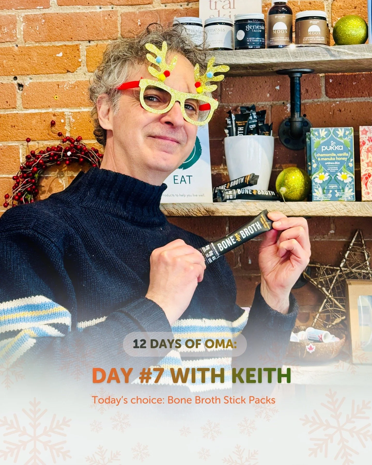 ✨ Day 7 of the 12 Days of Oma ✨

Today we&rsquo;re featuring Keith&rsquo;s favourite pick from the Oma Shop!

His choice: Bone Broth Stick Packs 🍲

Keith loves how easy these are to keep on hand. Just add hot water for something warm and comforting 