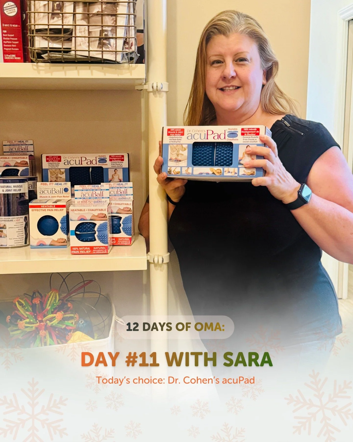✨ Day 11 of the 12 Days of Oma ✨

Today we&rsquo;re sharing Sara&rsquo;s favourite pick from the Oma Shop!

Her choice: Dr. Cohen&rsquo;s acuPad 🧡

Sara loves how simple this product is to use at home as part of a self care routine.

If you&rsquo;ve