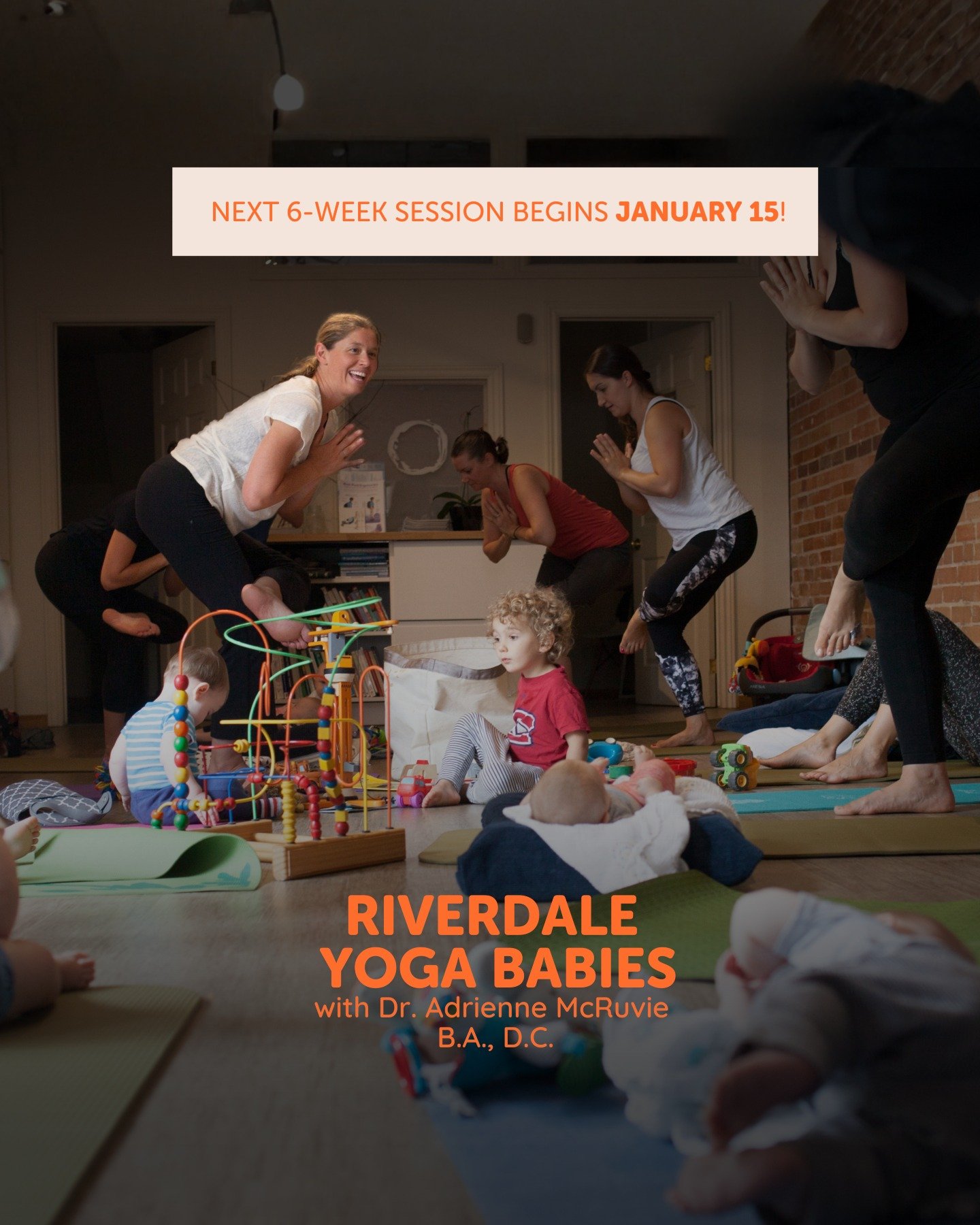 Riverdale Yoga Babies | 6 Week Series 🧡

This personalized, judgement free class is all about reconnecting with your body, bonding with your baby, and building community with other new parents in a supportive space.

No prior yoga experience needed.