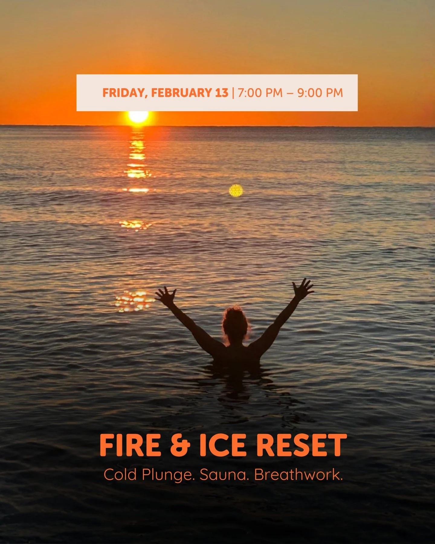 Fire &amp; Ice Reset is a guided contrast therapy experience designed to support nervous system regulation, resilience, and embodied calm.

This session combines cold plunge, infrared sauna, and intentional breathwork to help release tension, move be