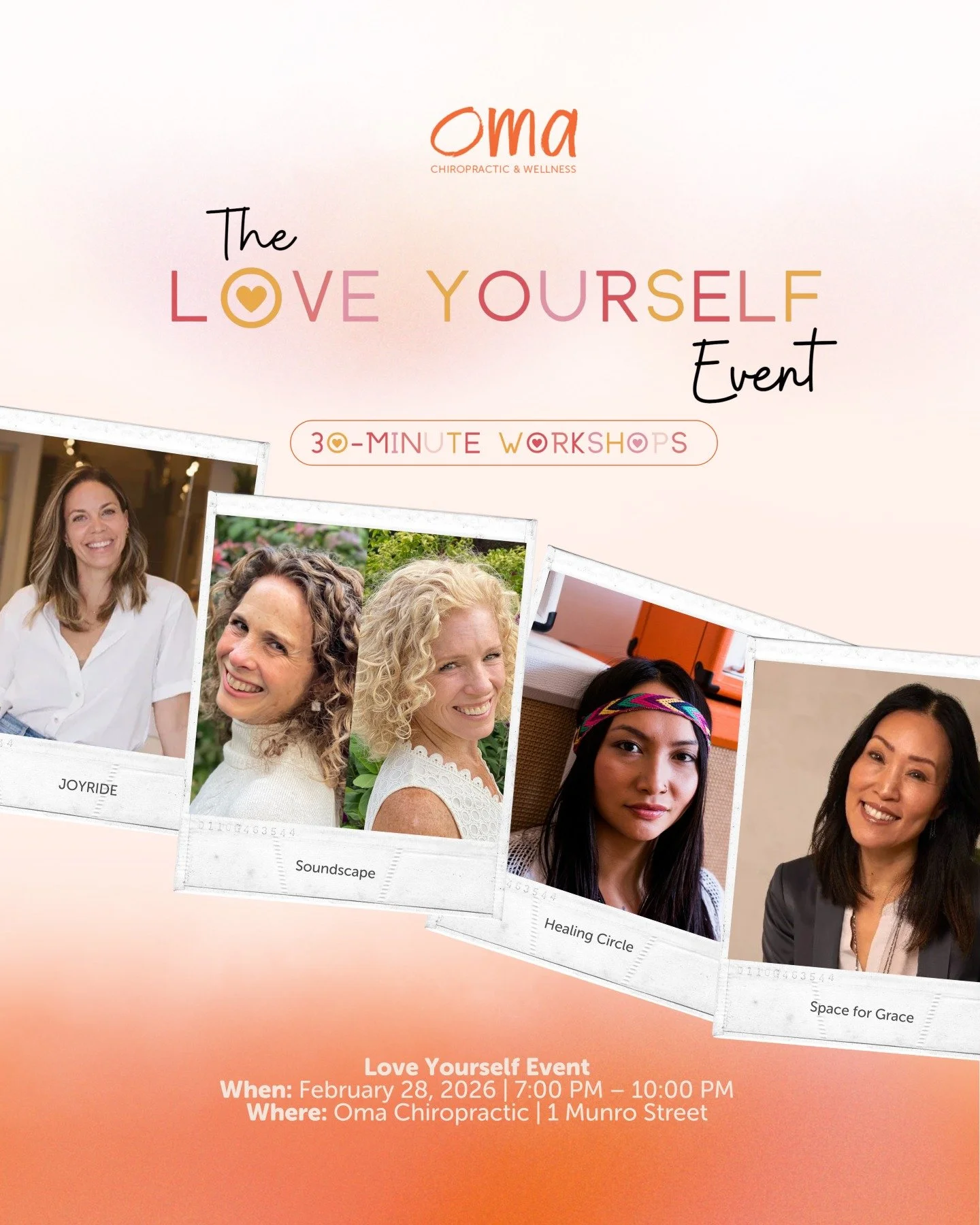 Love Yourself is all about slowing down and tuning back in. As part of the event, we&rsquo;ll be hosting a series of 30-minute group workshops led by a mix of local practitioners and wellness professionals.

These sessions are designed to be approach