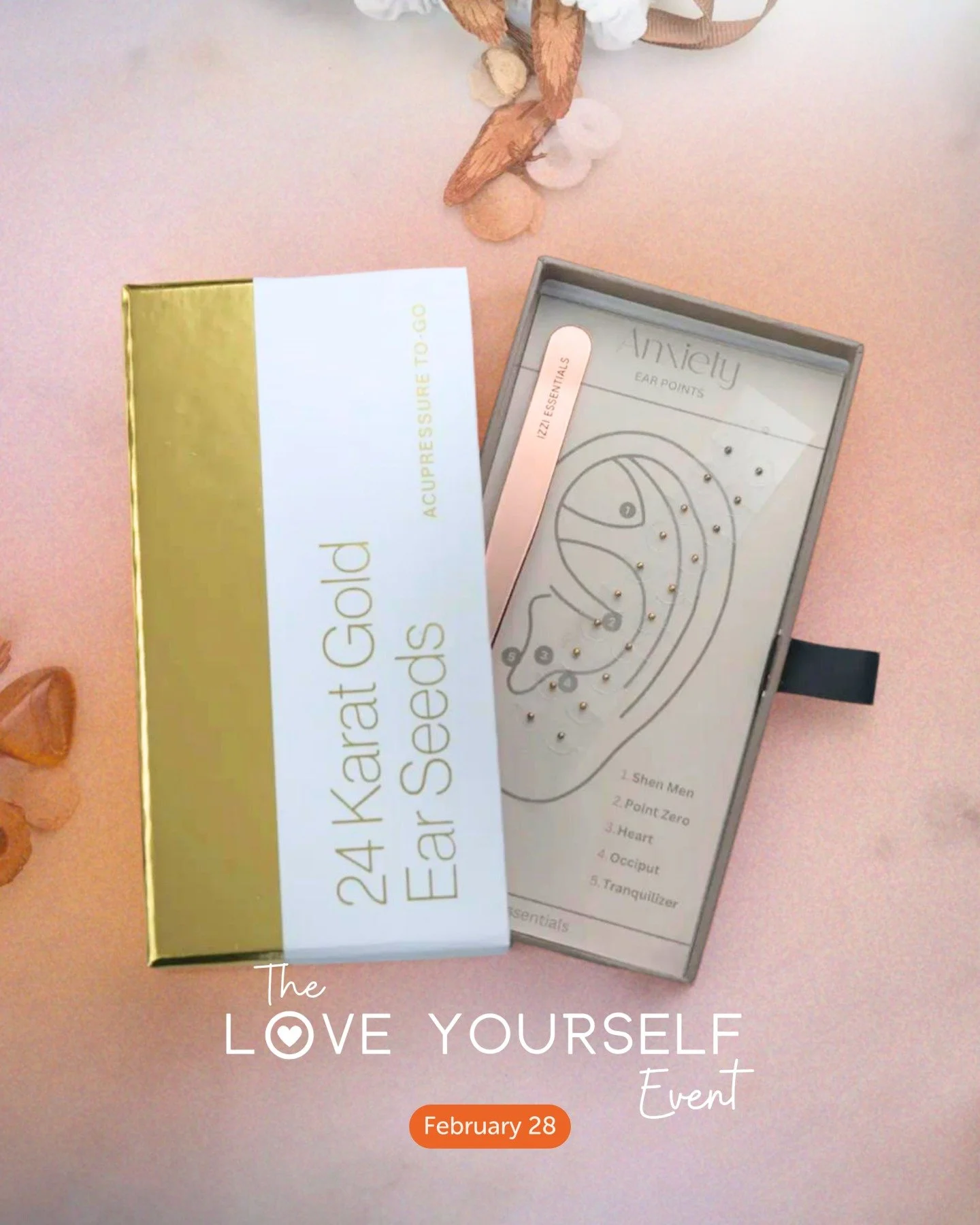 ✨ Ear Seeds at Love Yourself ✨

Have you ever tried ear acupressure?

24K Gold Ear Seeds are a non invasive, needle free form of ear acupressure rooted in Traditional Chinese Medicine. These tiny gold seeds are placed on specific ear points to gently