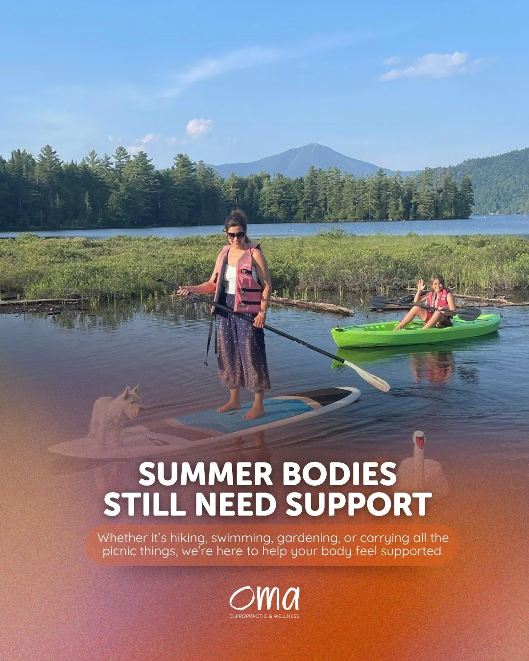 Summer bodies still need support ☀️🧡

Summer tends to bring a different kind of movement&hellip;
Gardening, swimming, hiking, biking, carrying coolers, beach bags, picnic chairs, and somehow always carrying the kids too 😅

Even the activities we en
