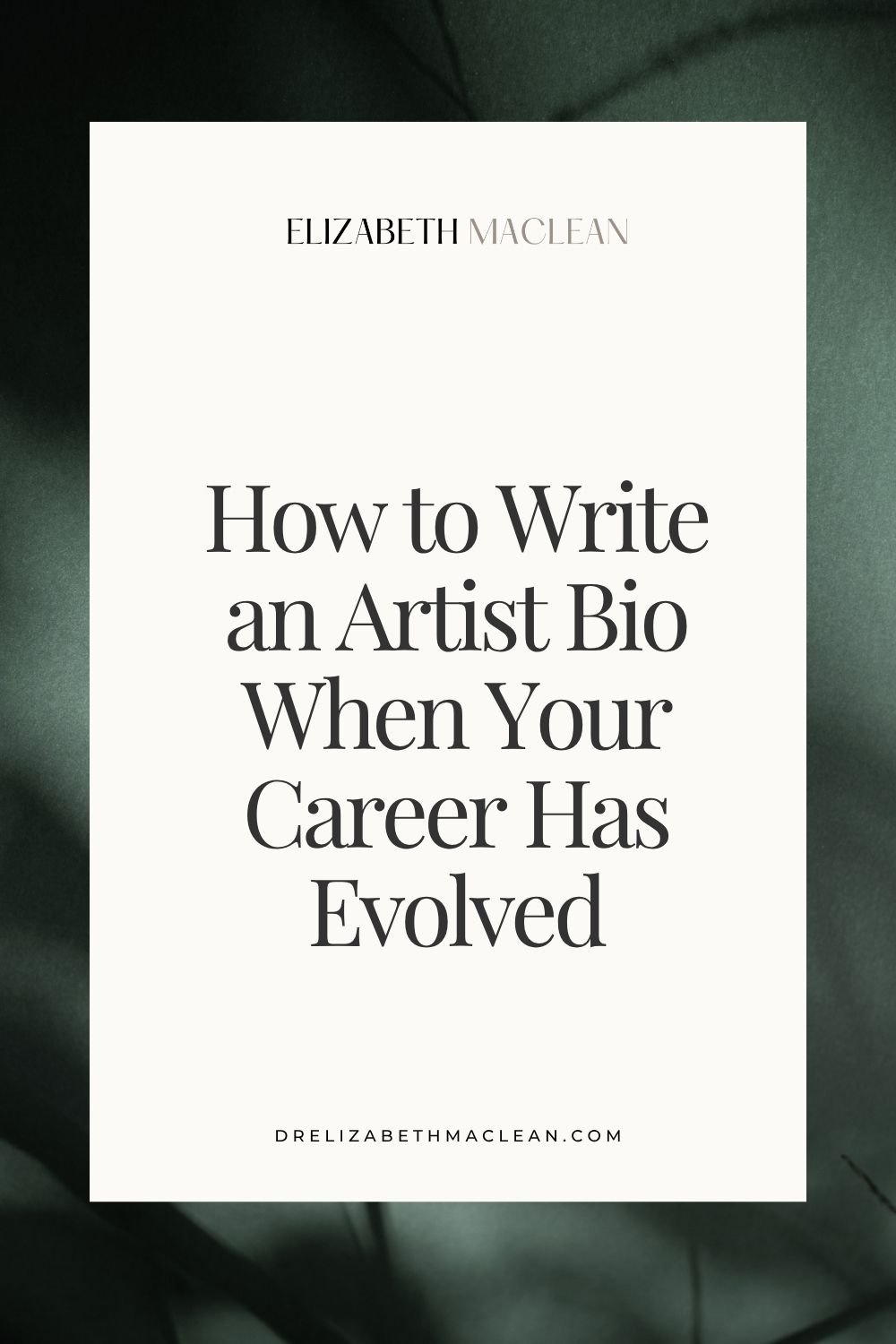How to Write an Artist Bio When Your Career Has Evolved
