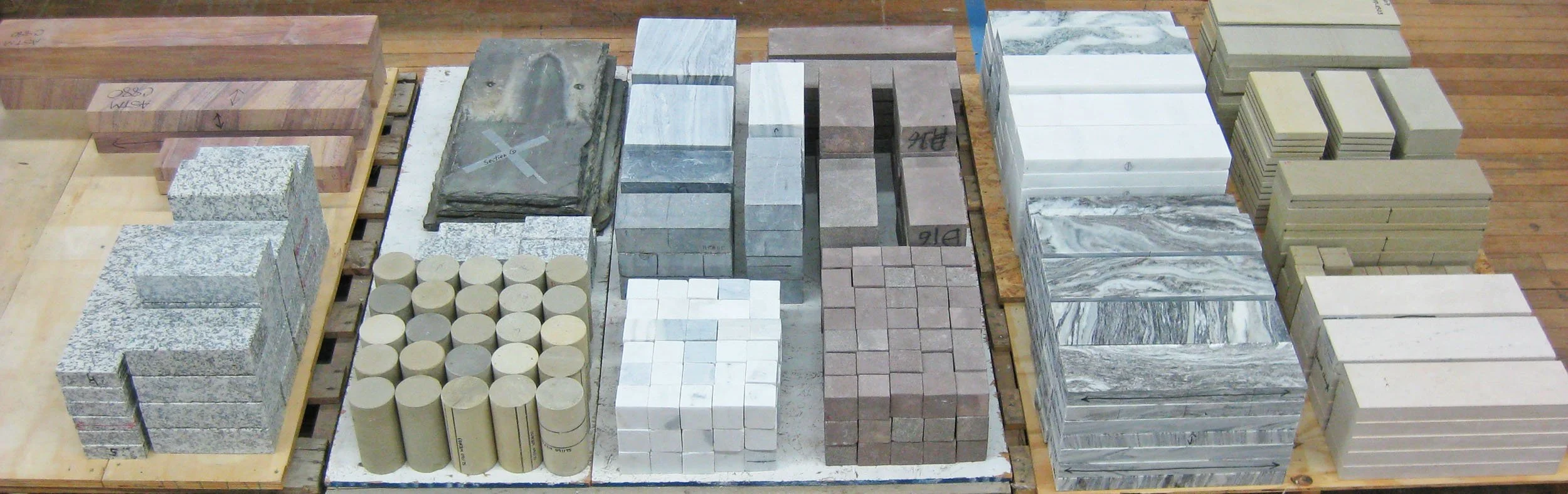 Dimension stone prepared for laboratory testing