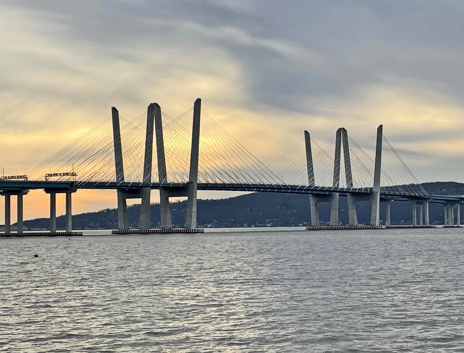 Tappan Zee Bridge with concrete piers