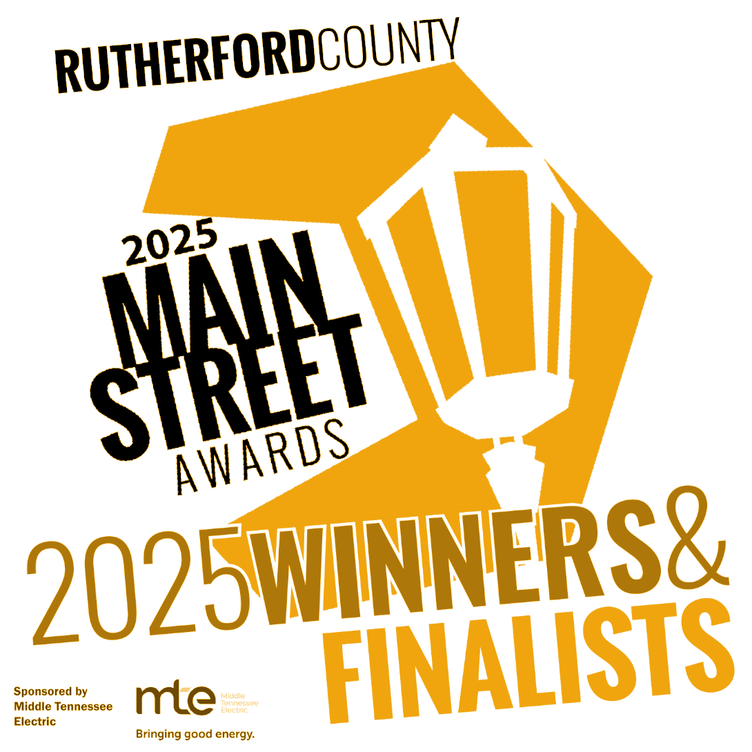 Rutherford County Main Street Awards 2025 winners and finalists graphic.