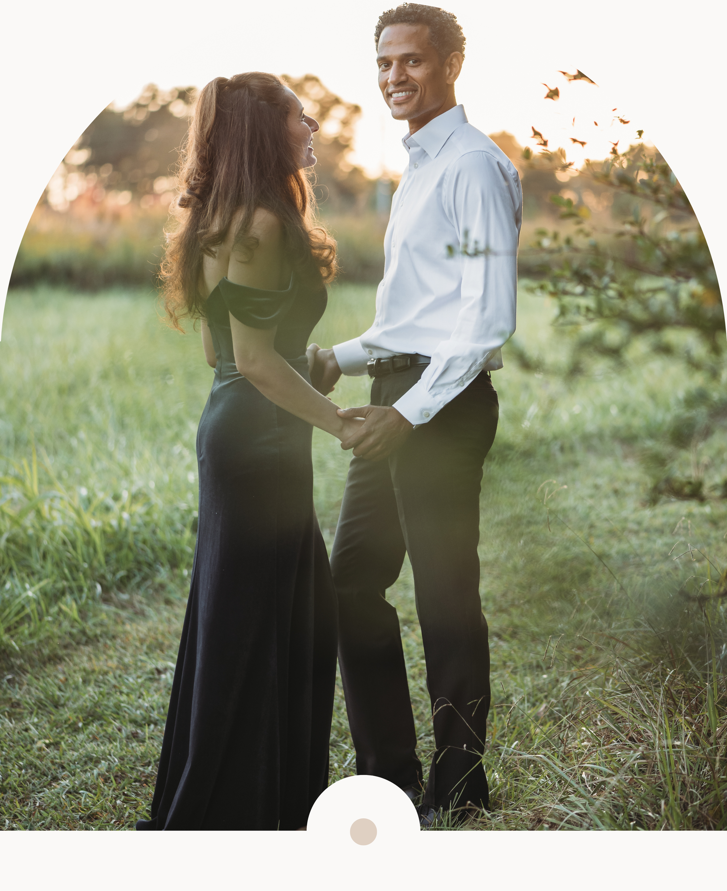 couple photo session outdoors at sunset charlotte nc