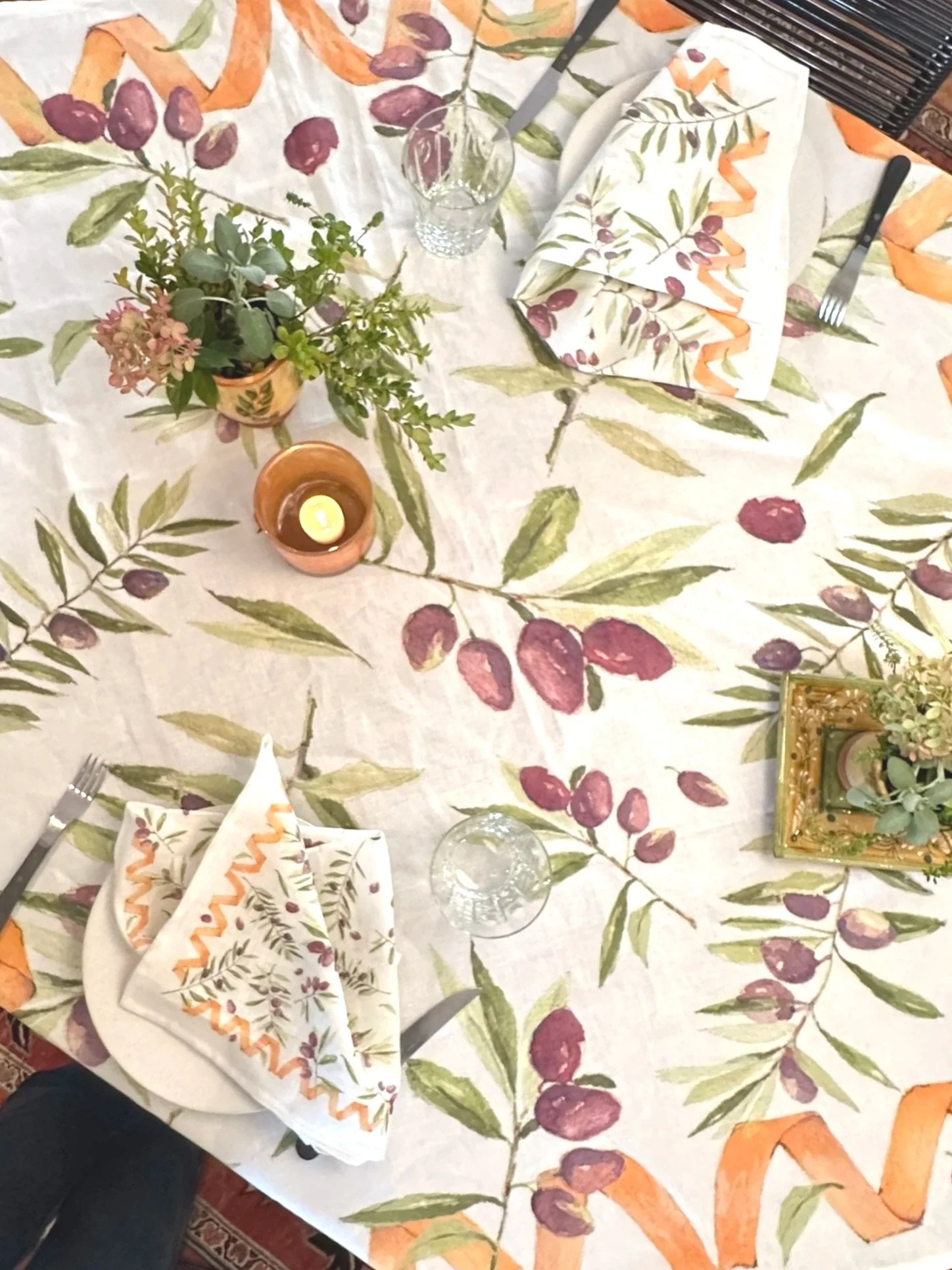 'Olives et Rubans' Napkins (set of 2)