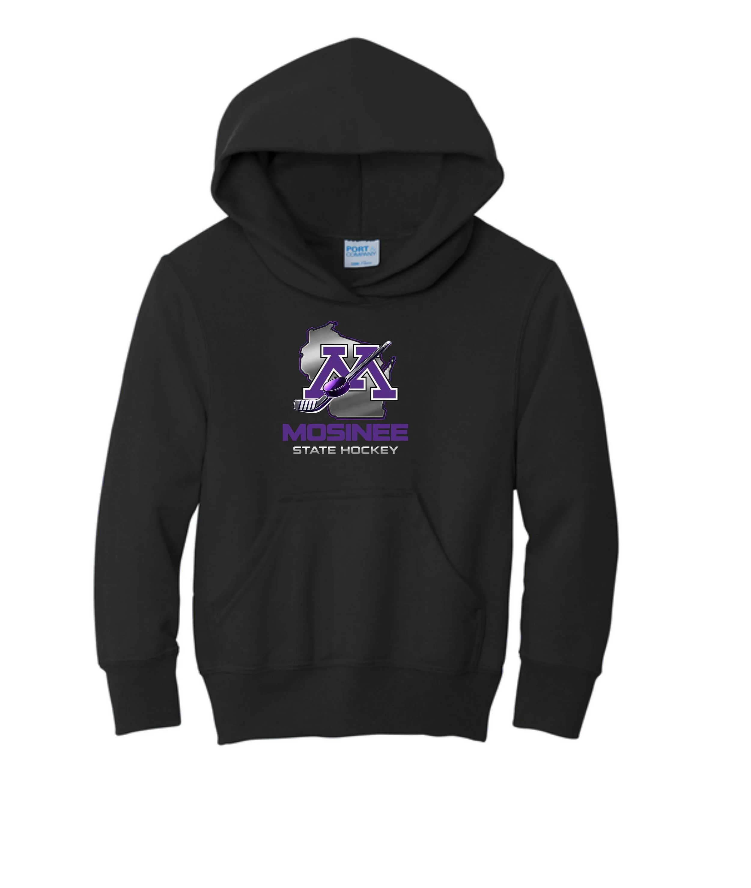 Youth State Hockey Youth Core Fleece Pullover Hooded Sweatshirt. PC90YH