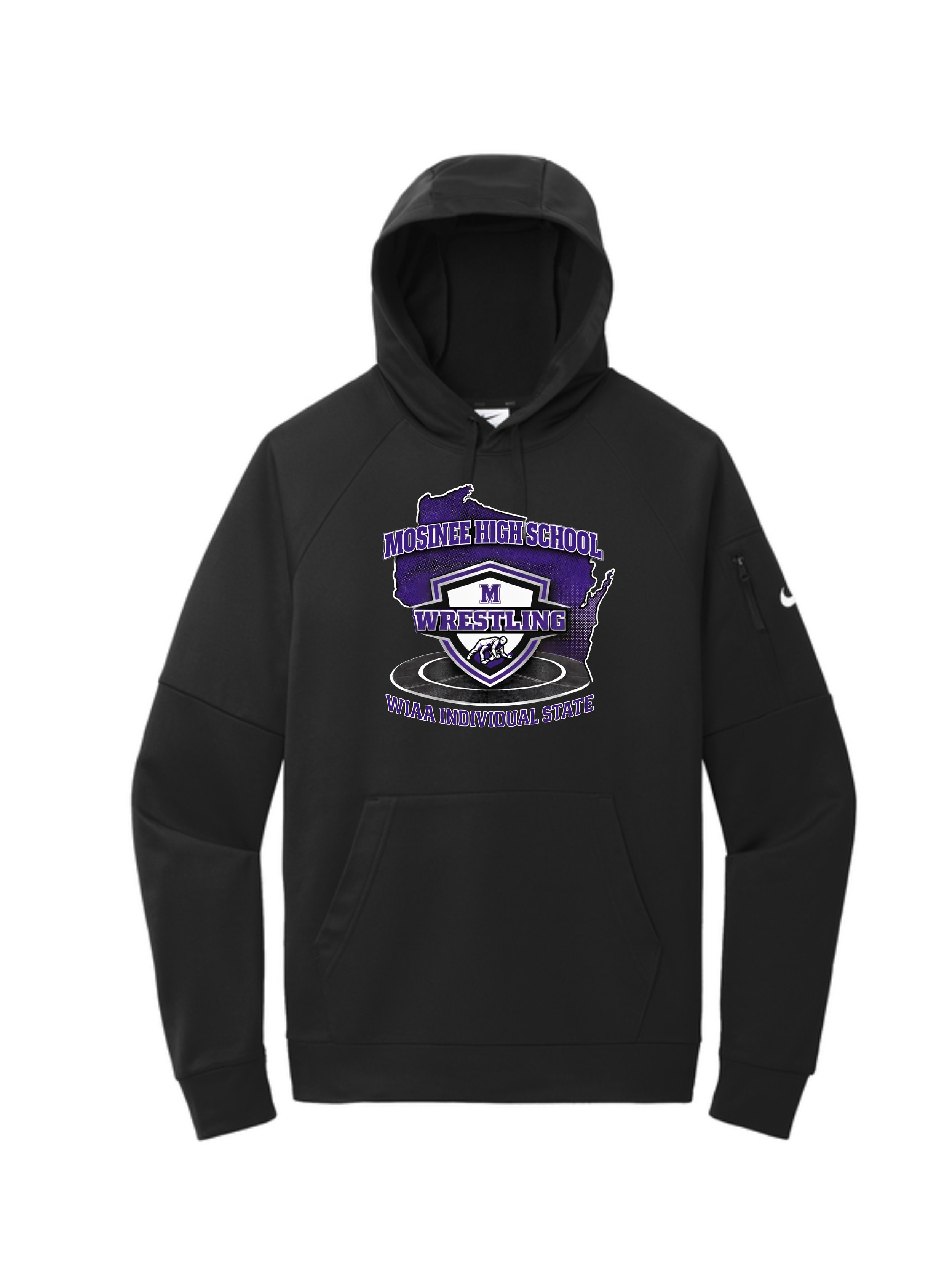 HS State Wrestling Adult Nike Therma-FIT Pocket Pullover Fleece Hoodie . NKFD9735