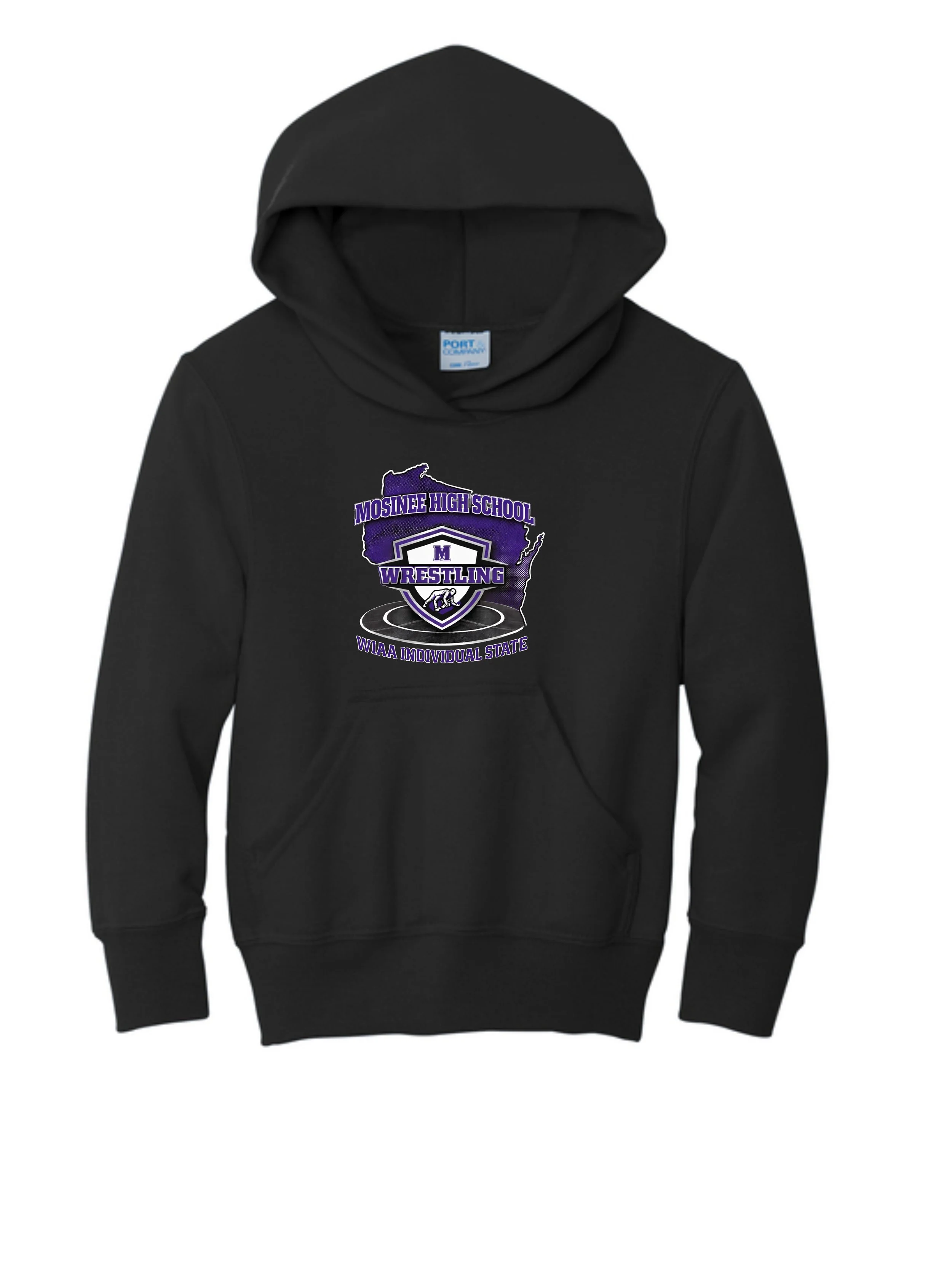 HS State Wrestling Youth Core Fleece Pullover Hooded Sweatshirt. PC90YH
