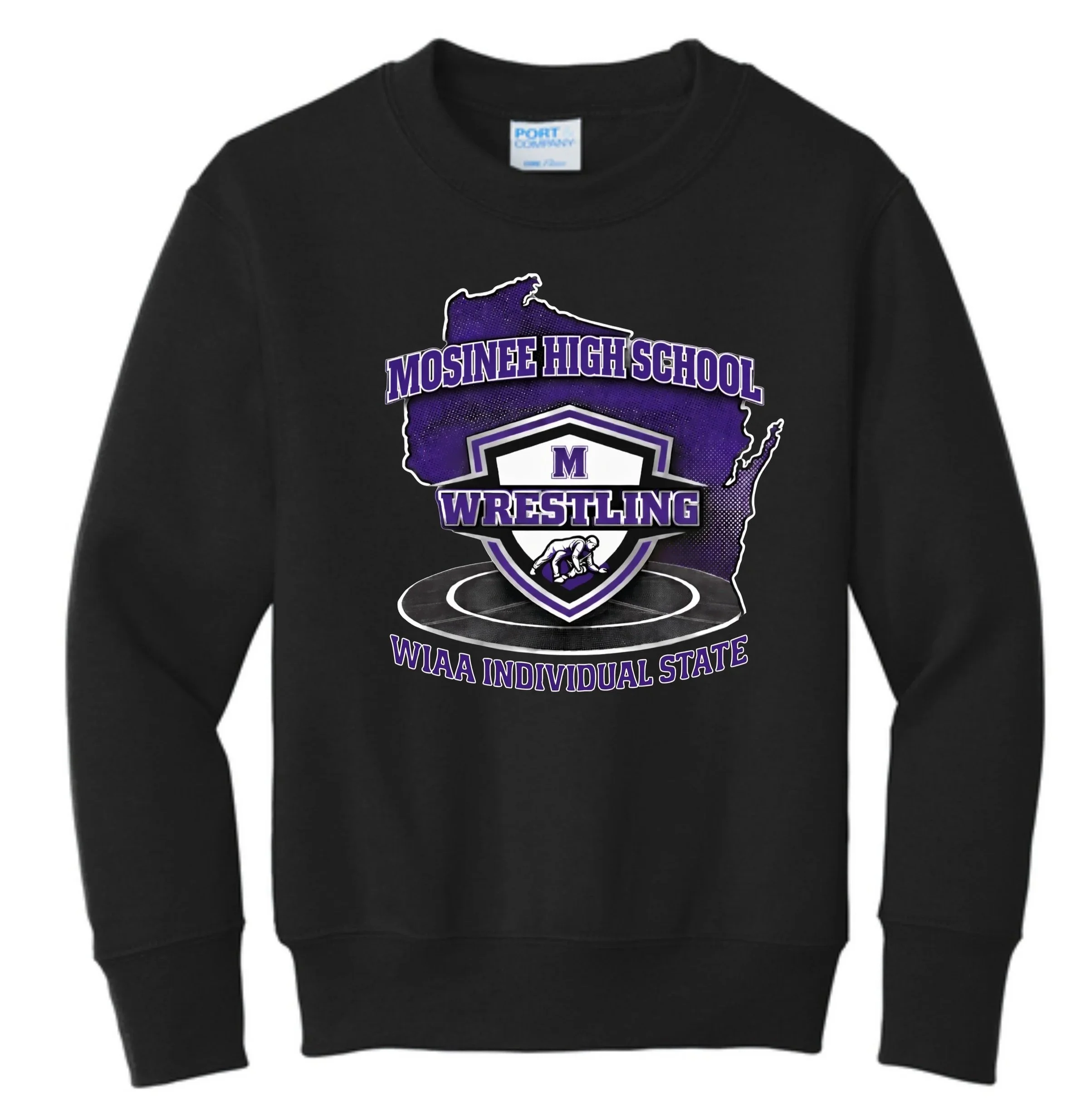 HS State Wrestling Port & Co™ Adult Core Fleece Crewneck Sweatshirt. PC90
