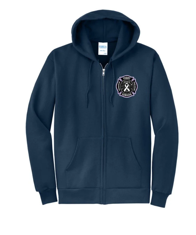 Mosinee Fire Department Lingl Fundraiser Adult Core Fleece Full Zip Hooded Sweatshirt. PC78ZH