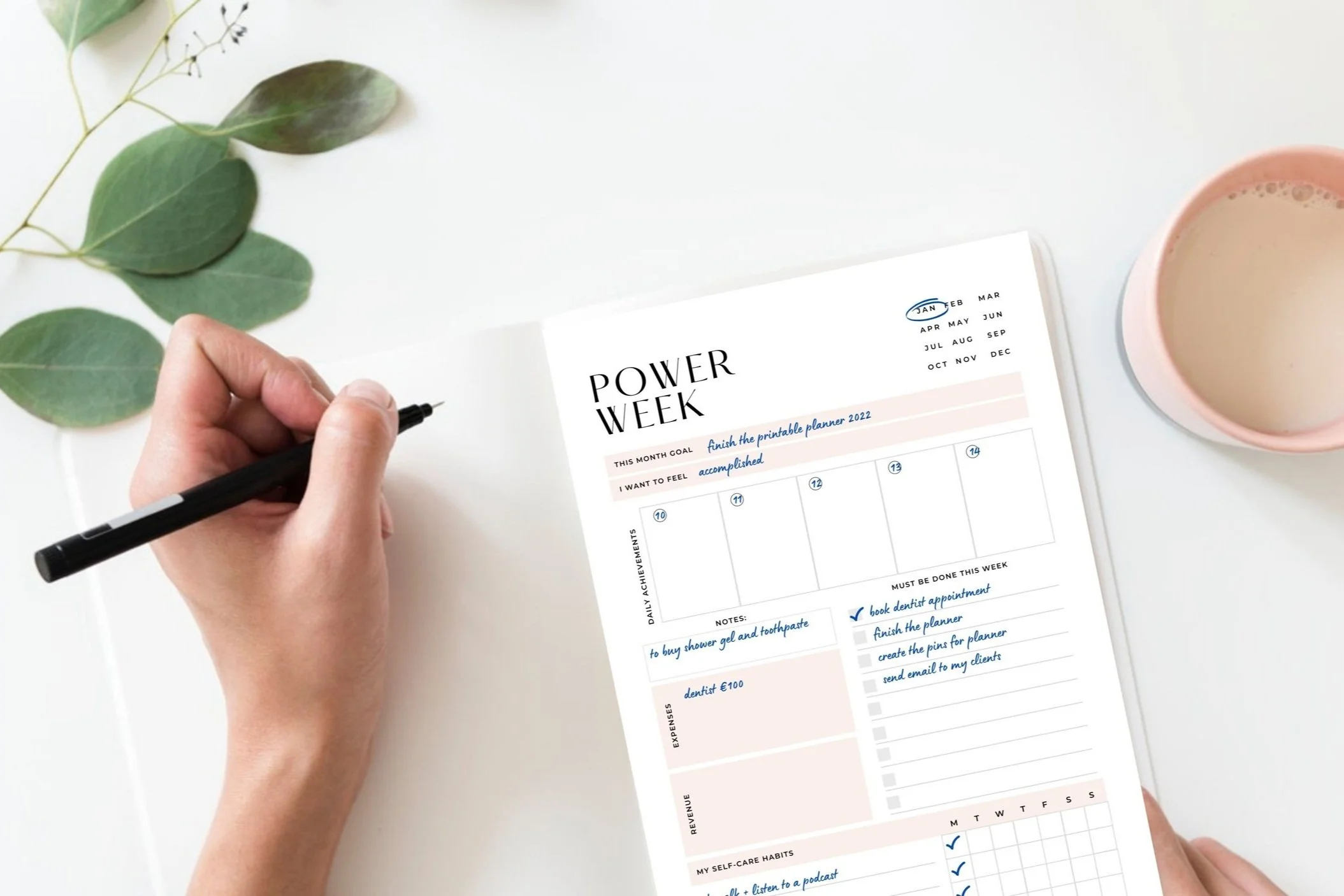 Power Week Printable 1-Page Template