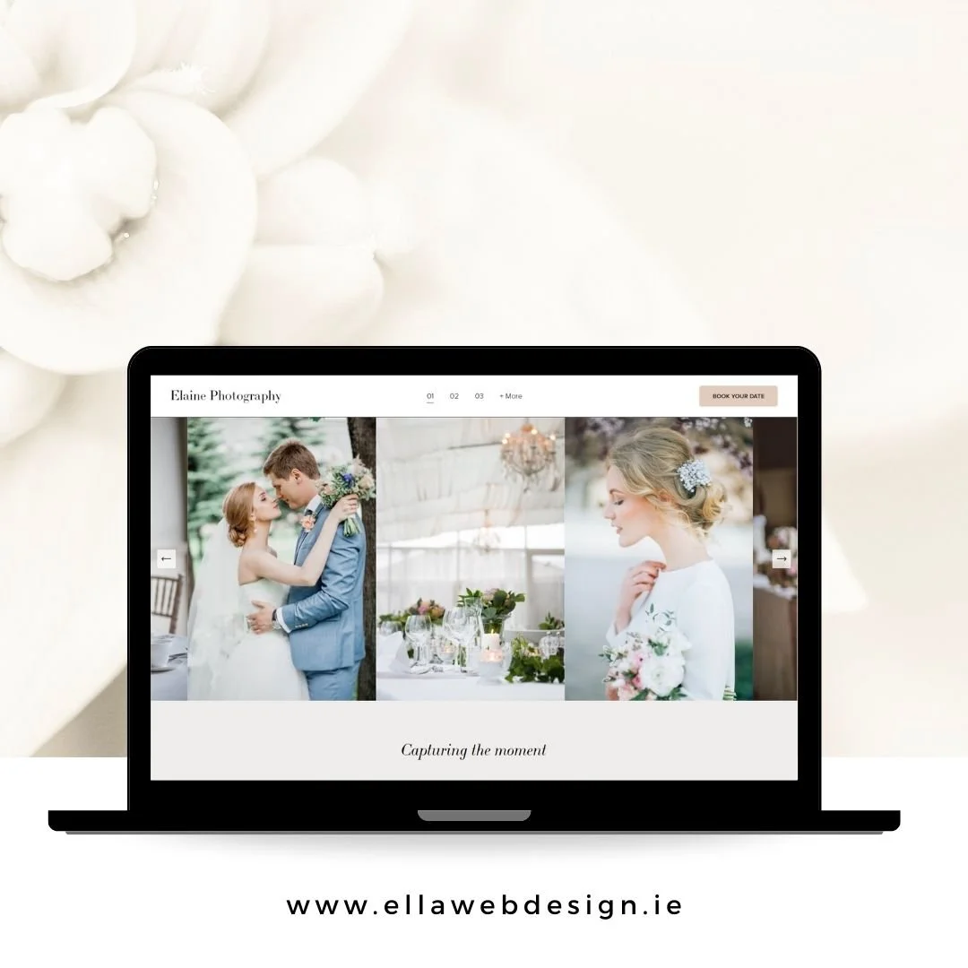 Branding and website design concept for wedding photographer