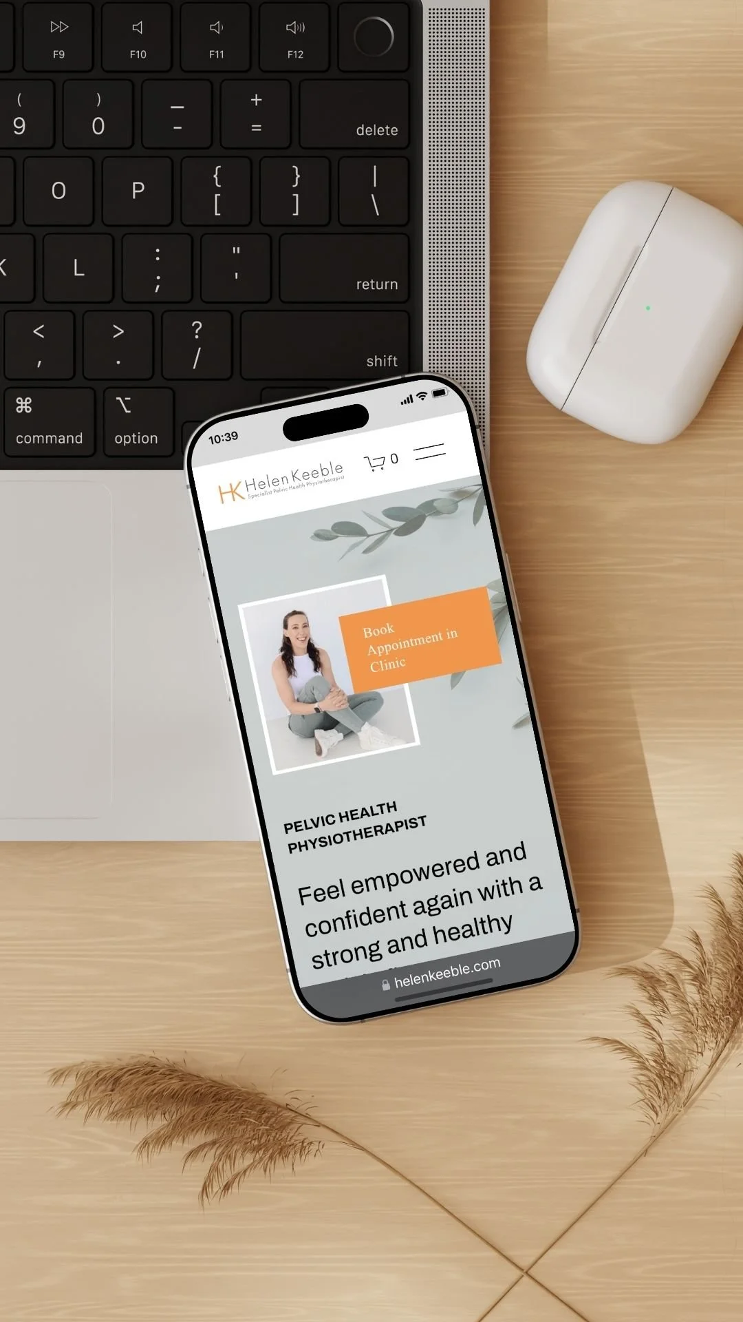 Squarespace website designed by ellawebdesign.ie for pelvic health physiotherapist - mobile mockup