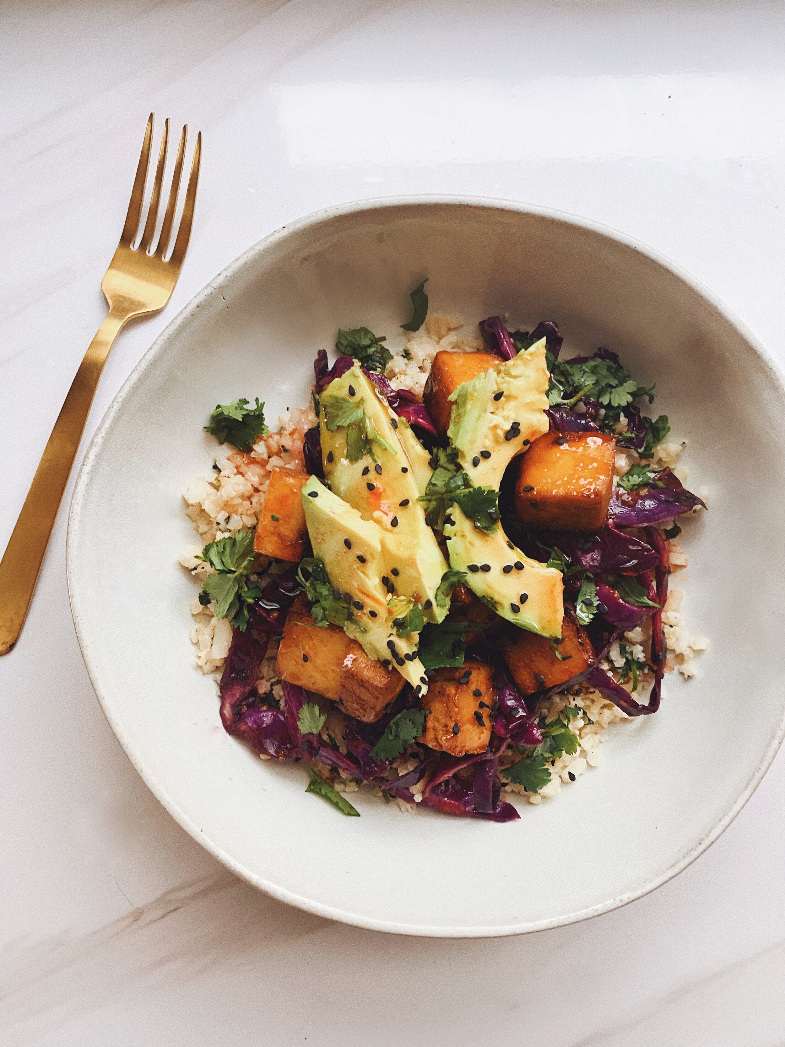 Honey Sriracha Tofu Bowl