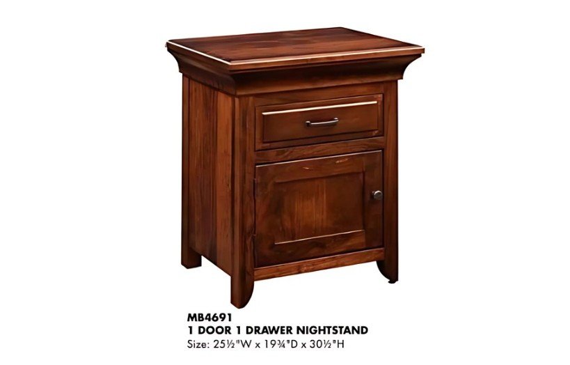 Marcella Amish 1 Door-1 Drawer Nightstand