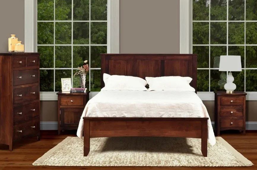 bedroom set bed frame headboard footboard nightstand chest of drawers mirror dresser blanket chest storage