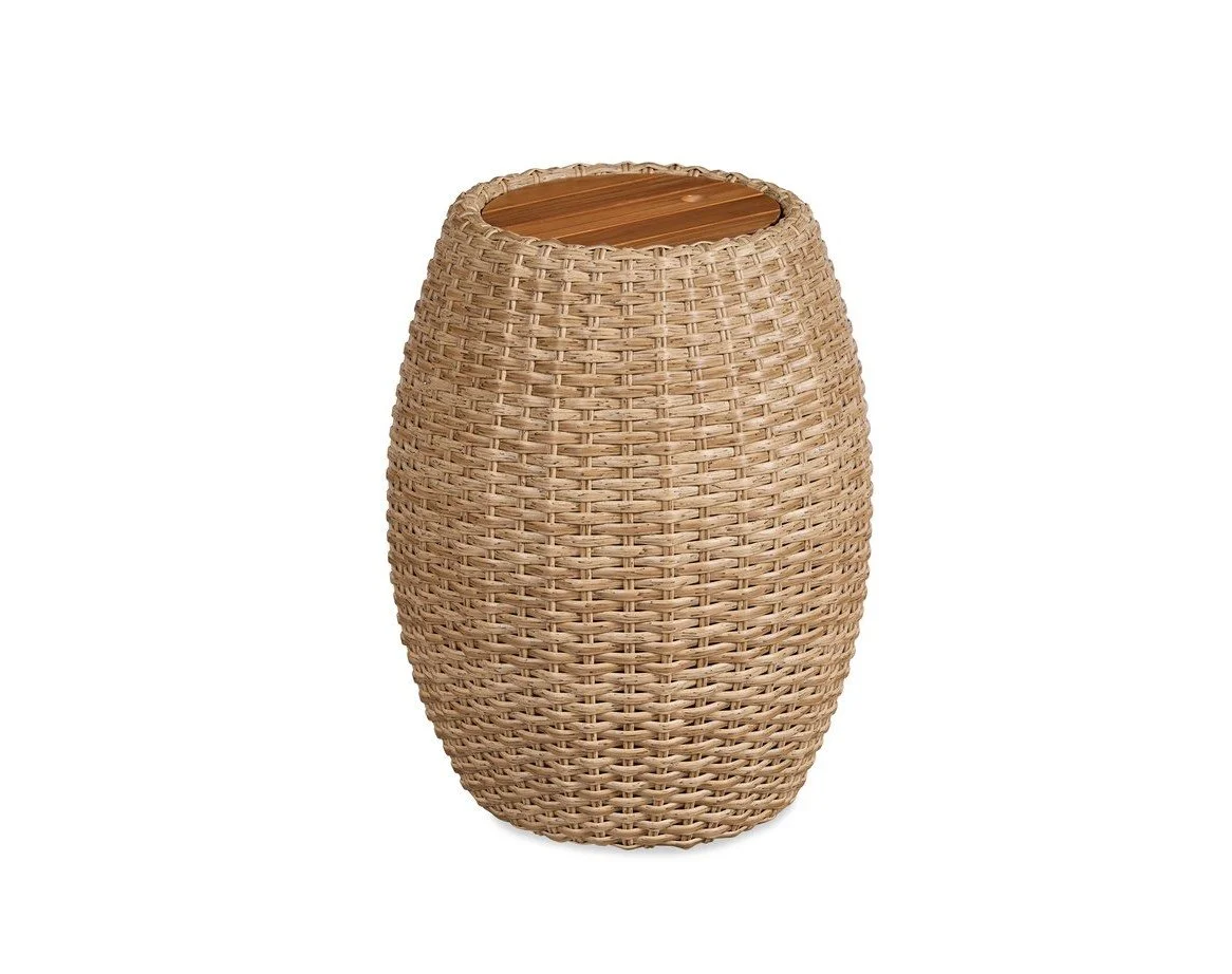 Biscayne WIcker Outdoor End Table with Ice Bucket