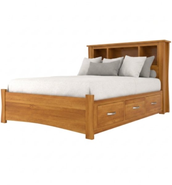Old Tyme Amish Bookcase Platform Storage Bed