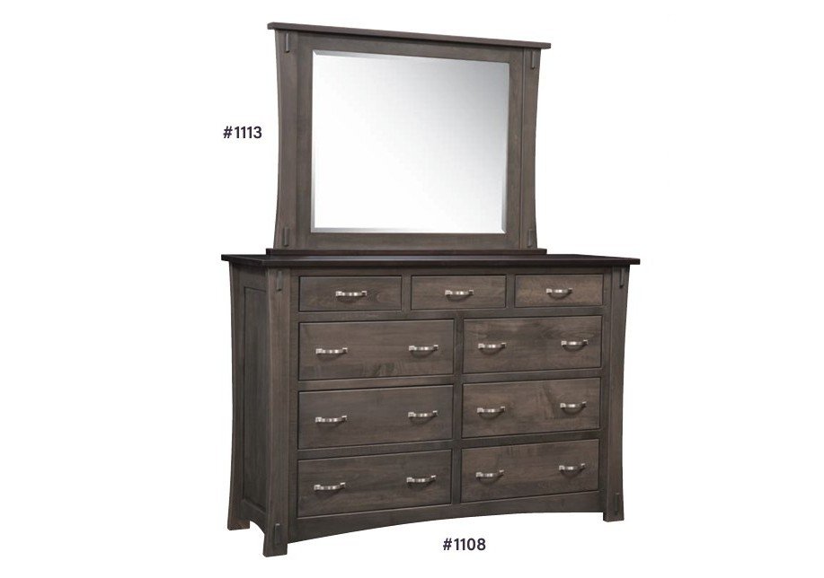 Old Tyme Amish Tall Dresser and Mirror