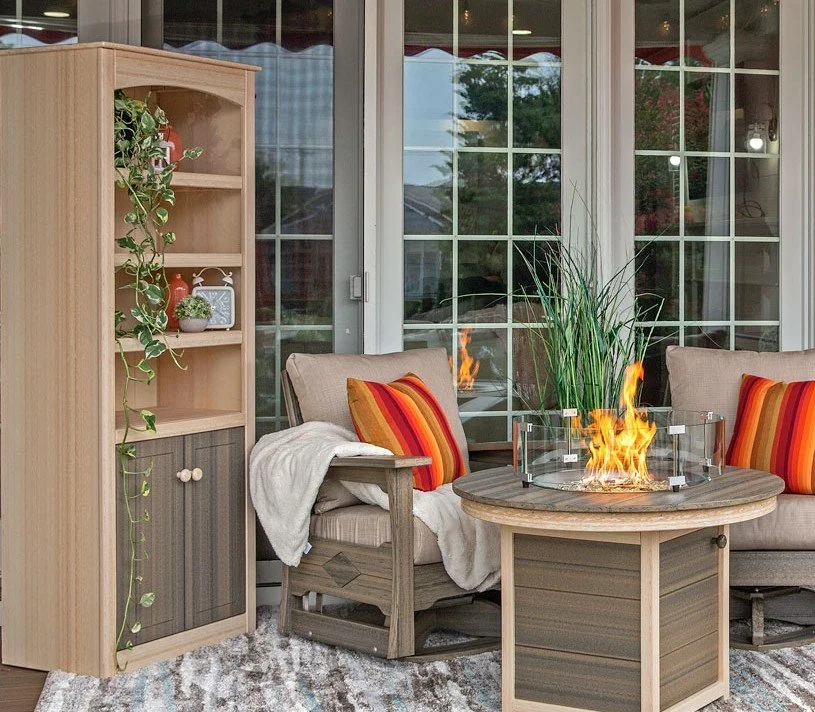 Amish Poly Bookcase /Storage Cabinet with Lower Doors