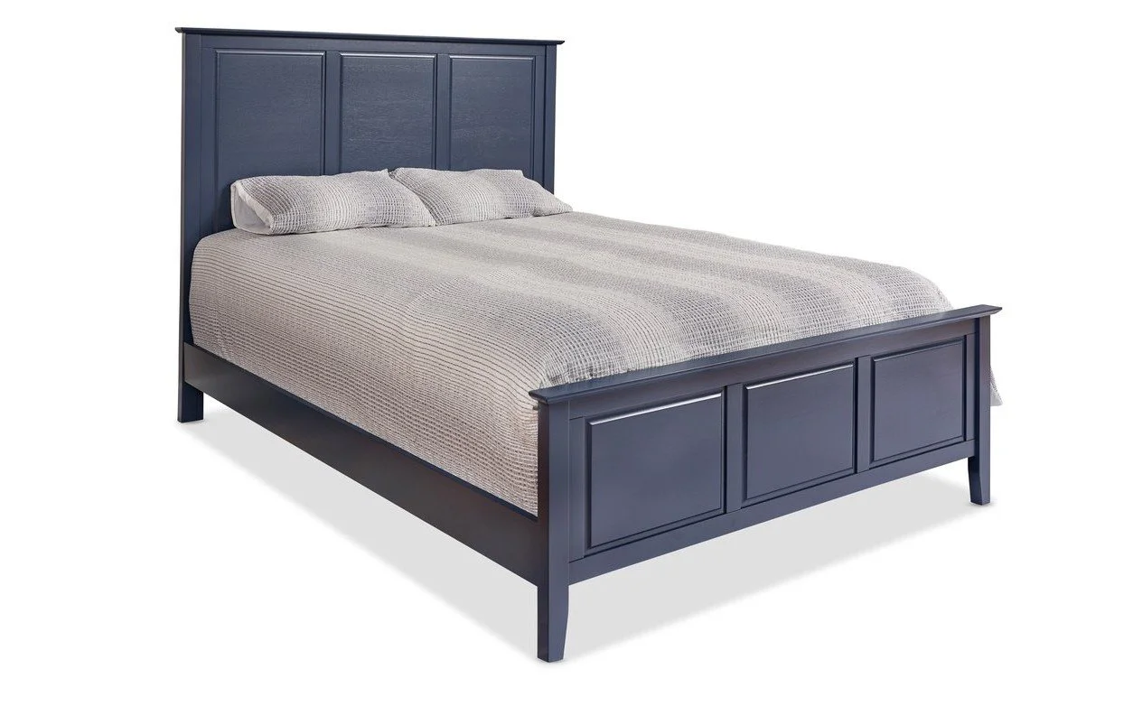 Lancaster Q. Panel Bed-Denim Blue-Quick Ship !