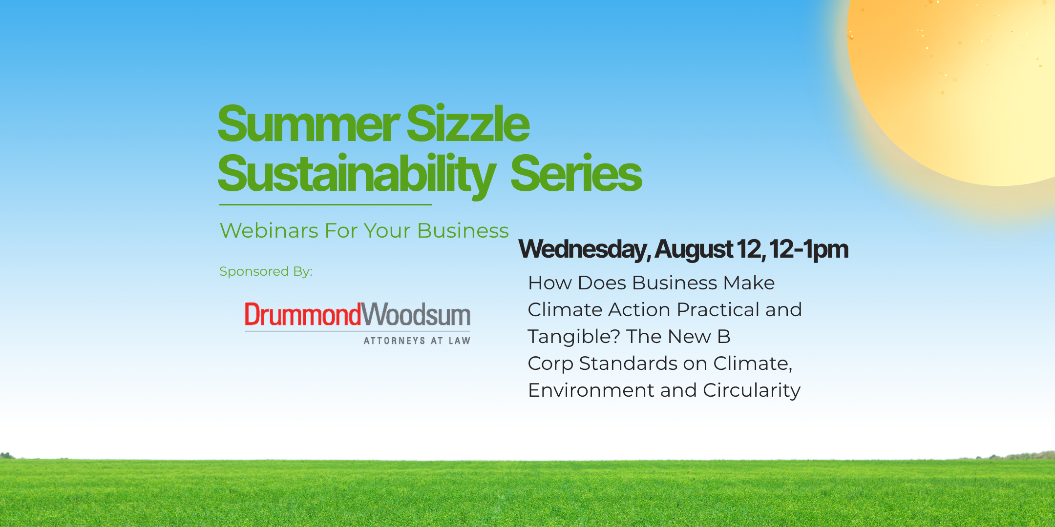 Summer Sustainability Sizzle Webinar: Practical and Tangible Climate Action