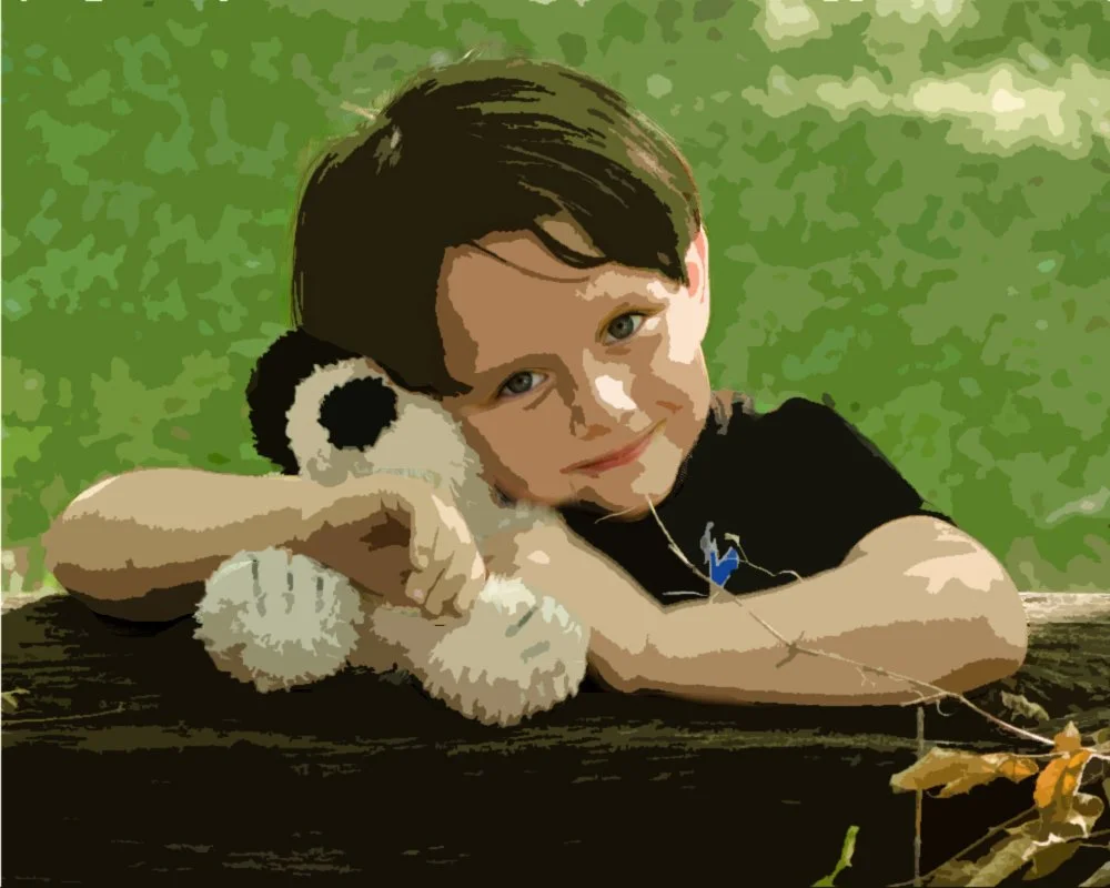 First, I put the pic in Photoshop to posterize