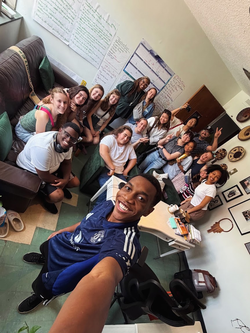 BUS students gathered together at Pastor Jimeka's office in Washington, D.C.&nbsp;