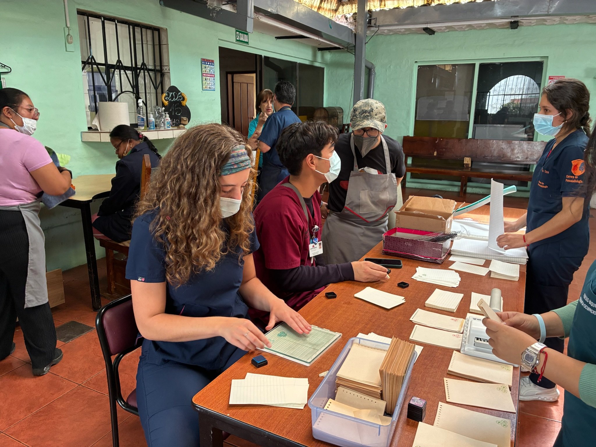 North American nursing students working at a medical clinic in Quito Ecuador