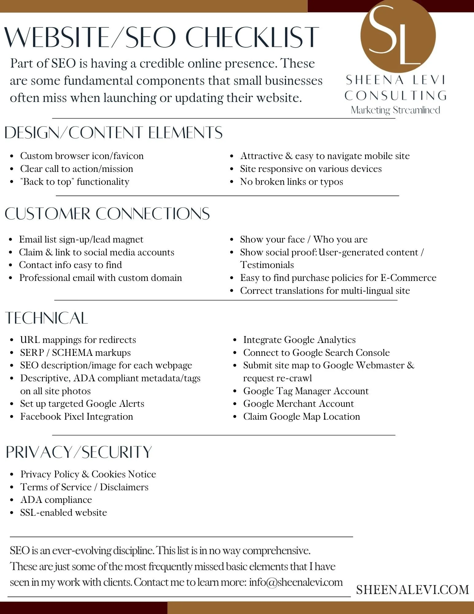 Website Checklist.pdf Website Checklist — Marketing Streamlined