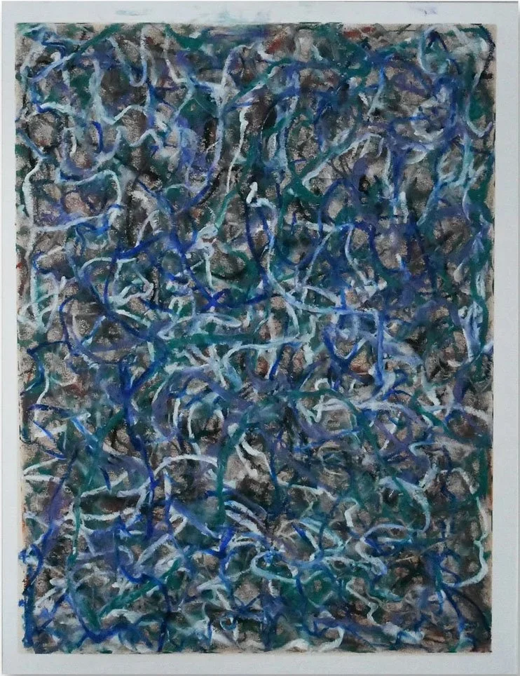 Exits & Entrances. Networks of Paths #4, Pastel on paper, 2025
