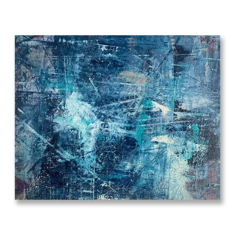 West Fjords Series #3, acrylic and mixed media on panel, 8 x 10 in, 2021