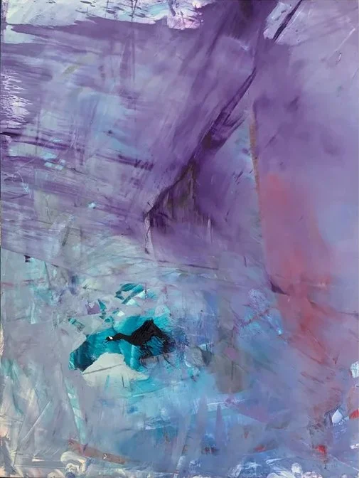 Mythical Creature Climbing the Cliff, acrylic, 11x14 in, 2021