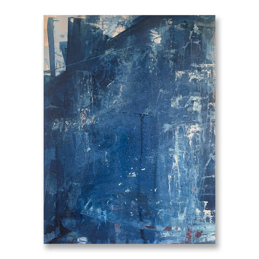 Reykjavik, acrylic and mixed media on panel, 12 x 9 in, 2021